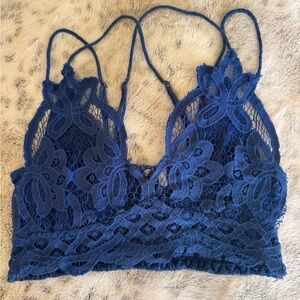 Free People Adella Bralette in Navy Blue